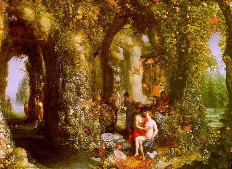 Jan Brueghel A Fantastic cave with Odysseus and Calypso